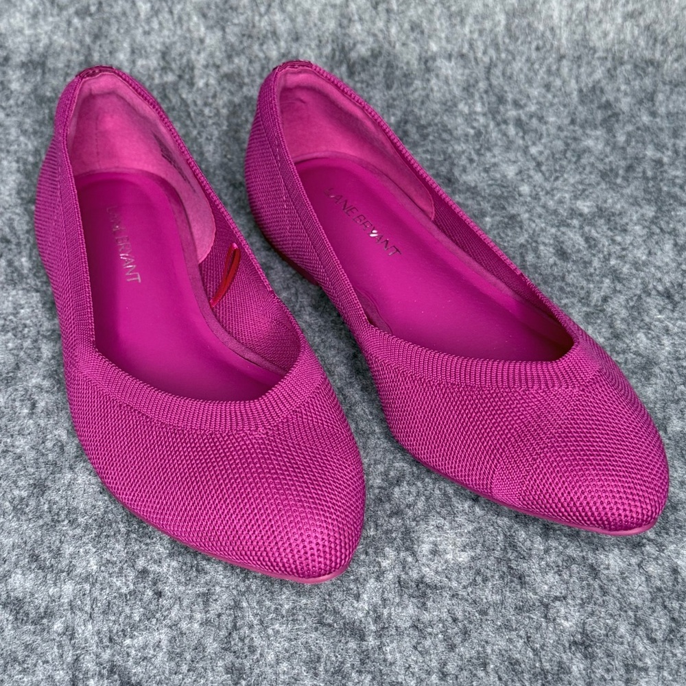 Lane Bryant Dream Cloud‎ Pointed Toe Knit Ballet Flat- Sz 8W